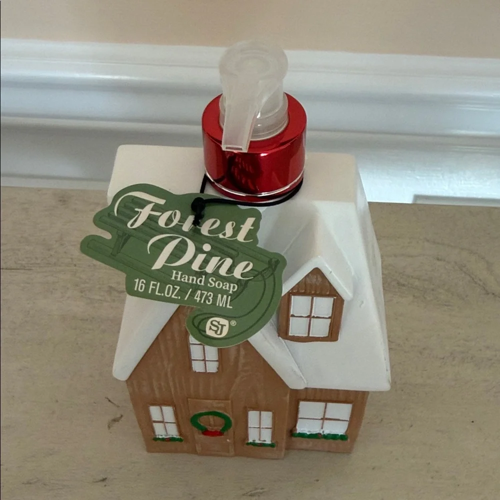 Holiday Soap Dispenser - Brown and White - Picture 2 of 5